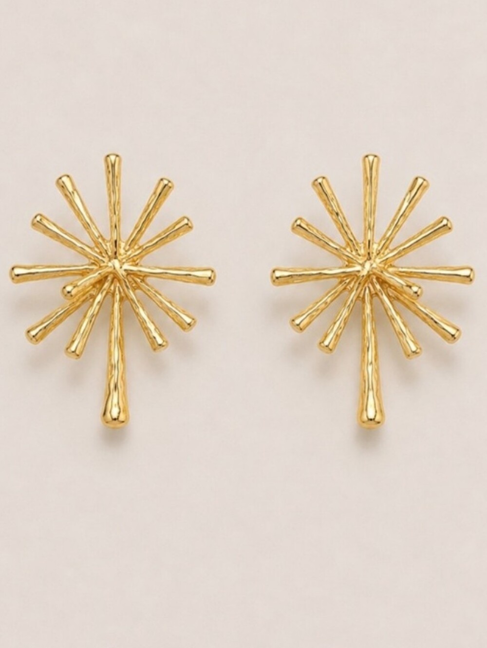 NEW! Unique Gold Starburst Stud Earrings - Women's Jewelry